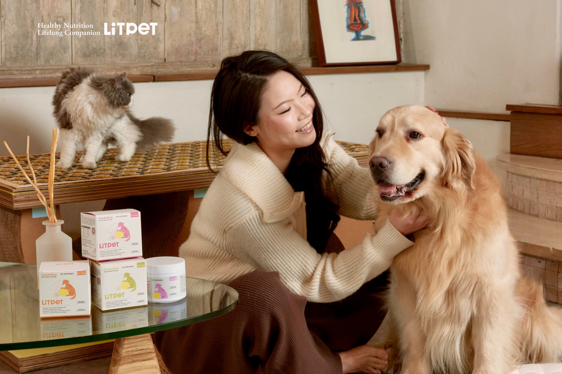 LitPet daily systems with a dog and cat